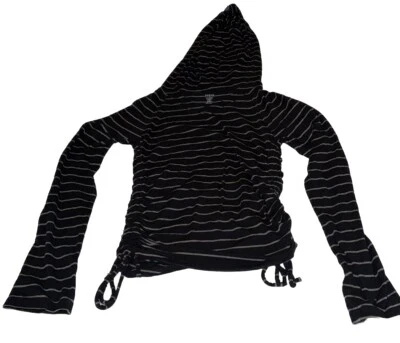 Zobha Women’s Small Black & Gray Pullover Side Lace Up Hoddie - Image 1 of 4