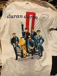 DURAN DURAN VINTAGE 1984 WELTKONZERTTOUR ärmelloses Shirt aus altem Lagerbestand weiß GRÖSSE L - Bild 1 von 3