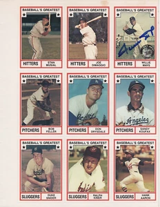 1982 TCMA baseball cards uncut sheet autographs Willie Mays & Bob Gibson - Picture 1 of 2