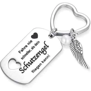 Schlüsselanhänger Auto Schutzengel aus Edelstahl - Bild 1 von 1