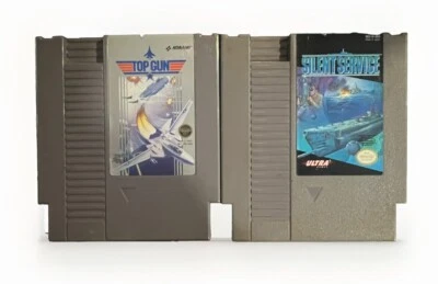 Nintendo NES - Top Gun & Silent Service - Tested & Working Authentic - Image 1 of 4