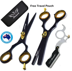 Professional Barber scissors thinning shears with shaving razor hair cutting Set - Picture 1 of 7