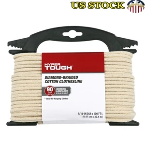 Durable Cotton Polyester Clothesline Rope Indoor Outdoor Laundry 100ft 90lb New - Picture 1 of 8