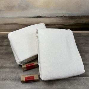 Pottery Barn Emery Cotton Linen Curtains Drapes 50”x108” Blackout Set/2 Ivory OB - Picture 1 of 9