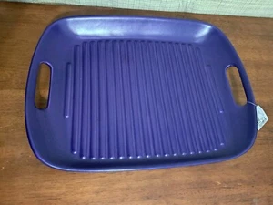 Cook's Essentials Ceramic Rectangular Griddle Pan Cobalt Blue - Picture 1 of 8