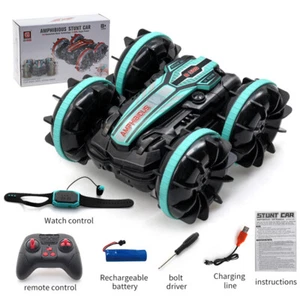 "RC Stunt Car - Amphibious - Double-Sided Flip - Remote Control - Outdoor Toy" - Picture 1 of 8