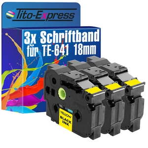 3x Schriftband für Brother TZe-641 P-Touch 1000 1000 BTS 1000 F 1005 BTS 1005 F - Bild 1 von 2