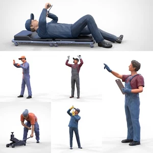 Meccanico insieme di Figure 1:32 (5,8cm) Incolore, 1/32 Diorama (6 Figure) - Bild 1 von 9
