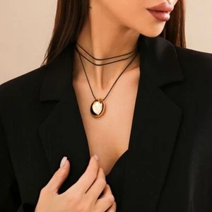 Egg Surface Necklace Geometric Fashion Jewelry Necklet Women - Picture 1 of 12
