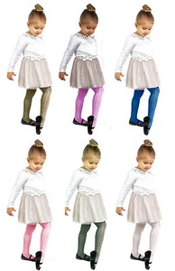 Girls White Tights By Sentelegri "MIA" 40 Denier Diamond Pattern Age 3-10 - Picture 1 of 7