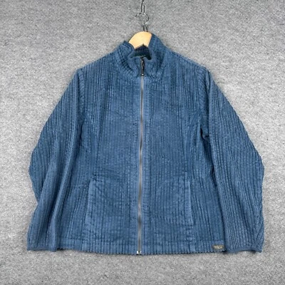 Chaqueta Woolrich Vintage Mujer Mediana Azul Kinsdale Ancho Ballena Pana Crop Foto 1 de 4