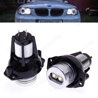 2 Ampoules 6W BMW LED Angel Eyes Anneaux Feux Série 3 E90 E91 2004-2008 Blanc - Photo 1/4