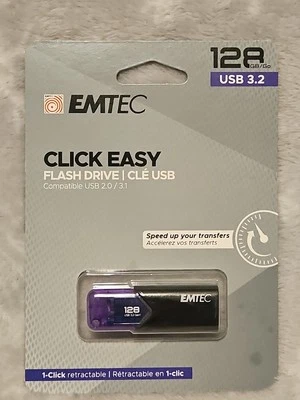 Unidad flash EMTEC 128 GB USB 3.2 Click Easy B110 Foto 1 de 3