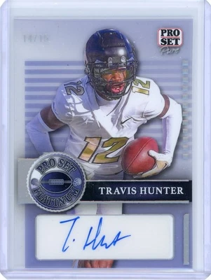 Travis Hunter - 2023 Leaf Pro Set Platinum Pure Rookie Auto Autograph 14/15 - Image 1 of 2