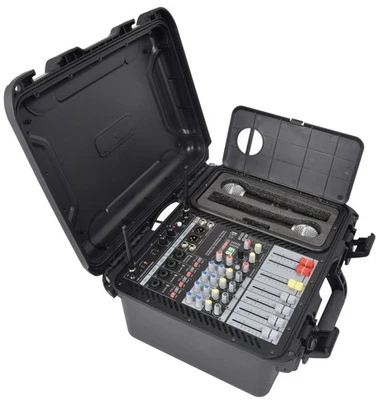 Mixer Alimentato 2 x 300W con 2 Microfoni UHF + Effetti DSP - Immagine 1 di 4