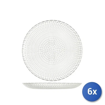 6X Assiette H&H Vénus Transparente Plate 28 Cm Verre - Photo 1/4