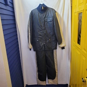 Vintage 70's 2 Piece Mens Snow Suit L Jacket And Overalls - Picture 1 of 15