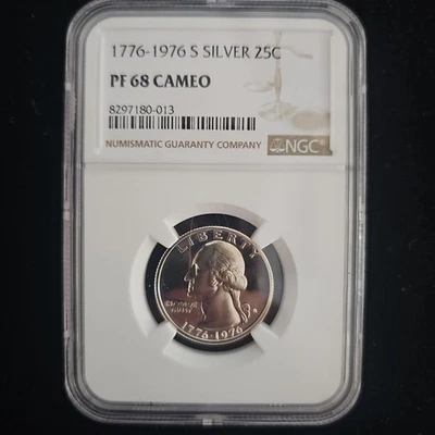 1976-S Washington Quarter 25c Proof Silver Coin Pf68 Cameo #2 - Image 1 of 2