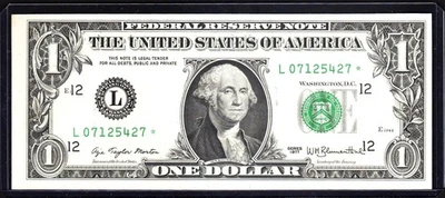 Fr. 1909-L*  1977  $1  SAN FRANCISCO  FRN  L/* BLOCK  CRISP NEW CONDITION - Image 1 of 2