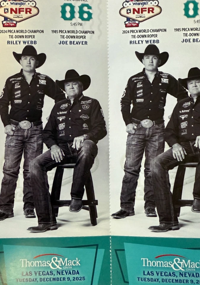 National Finals Rodeo Tickets (2) Tuesday 12/9/25 6th Performance Price for Pair - Image 1 of 1