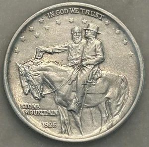 1925 Stone Mountain Commemorative Half Dollar - XF - Extremely Fine - 90% Silver - Picture 1 of 3