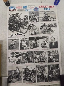 Excelente póster autografiado de carreras de motocicletas Great Men 1999 - Imagen 1 de 8