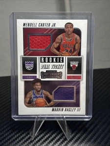 Parche de boleto doble Panini RC 2018 Wendell Carter Jr y Marvin Bagley novato - Imagen 1 de 2