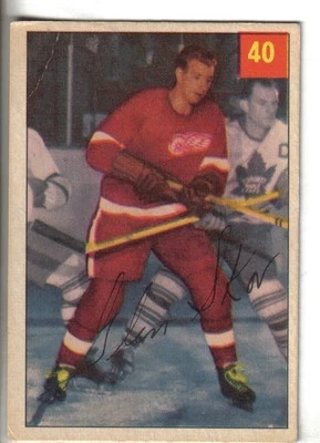 1954-55 Parkhurst hockey card #40 Glen Skov Detroit Red Wings VGEX+ - Image 1 of 2