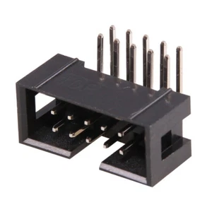 IDC 2x5 10-polig Winkel Stecker für Flachbandkabel 2,54mm Prototype Lötstecker - Bild 1 von 1
