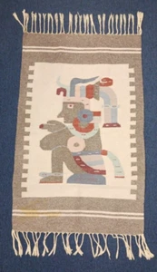 Alfombra de colección arte tapiz de lana estilo maya azteca manchas - Imagen 1 de 4
