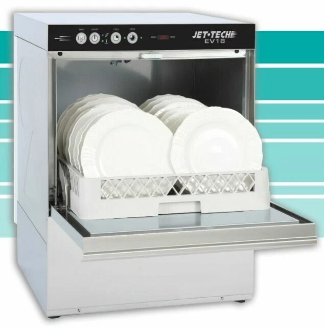 Jet-Tech EV-18 High Temperature Undercounter Dishwash - White