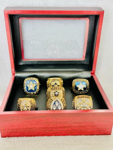 7 PCS Dallas Cowboys Championship Complete Ring SET W Case, US SHIP Cover