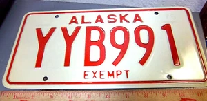 Alaska License Plate for Exempt use, 1976 issue, YYB 991, MINT never used plate - Picture 1 of 1