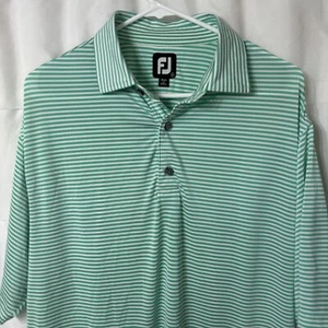 Camisa de golf FJ Footjoy POLO Footjoy para hombre L verde a rayas grande - Imagen 1 de 5