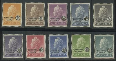 CHRISTMAS ISLAND Scott#1-10, Queen Elizabeth II  Mint Never Hinged, Perfect!!! - Image 1 of 3
