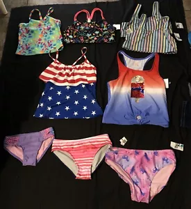 Girl’s 9 Pc Lot New Mismatched Swimwear Sz 6-16 Cat & Jack, Art Class #1063 - Picture 1 of 16