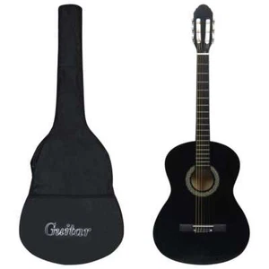 Klassikgitarre für Anfänger mit Tasche Schwarz 4/4 39" - Bild 1 von 11