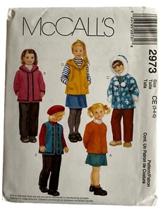McCall's 2973 CE Girls Skirts Jackets Pants Sewing Pattern New 2000 Sizes 3-4-5 - Picture 1 of 3