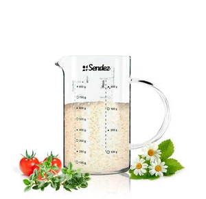 Sendez® Messbecher 1 L Glas hitzebeständig Messkanne Dosierhilfe Messbehälter - Bild 1 von 6