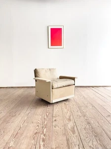 Mid Century Lounge Sessel, Dieter Rams für Vitsoe, Wildleder Beige, Reihe 620 - Bild 1 von 19