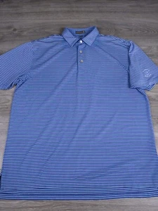 Peter Millar Poloshirt Herren L Sommer Comfort blau lila gestreift bestickt - Bild 1 von 10
