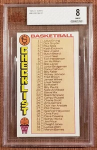 1976 Topps #48 Checklist Kareem Erving Original Basketball Card BVG 8 NM/MT - Picture 1 of 2