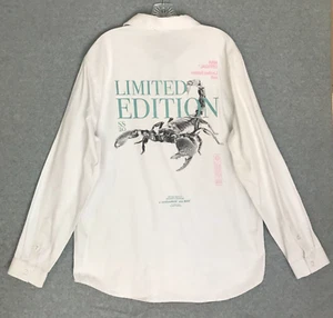NEW BooHoo MAN Scorpion Shirt Mens XL White Long Sleeve Button Up Ltd Edition - Picture 1 of 10