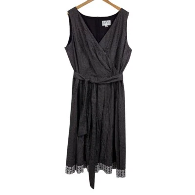 Vestido para mujer Julian Taylor 22W marrón a lunares algodón sin mangas nuevo con etiquetas Foto 1 de 4