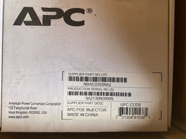 APC POE INJECTOR MODEL NBAC0303NA, NBAC0303NA2 (NEW) - Image 1 of 1