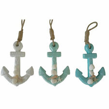 Set of 3 Anchor Hanging Ornaments 11" H Christmas Tree Decor Santa Nautical Sea