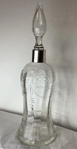 Antique Hallmarked Silver Collared Cut Crystal Glass Decanter James Deakin 32cm - Picture 1 of 19