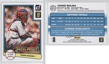 2016 Panini Donruss 1982 Design Press Proof Gold /49 Yadier Molina #D82-10