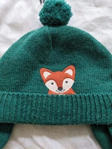 Pom Knit Trapper Hat Bobble Hat by Jojo Maman Bebe: Colour: Green: - Picture 1 of 11
