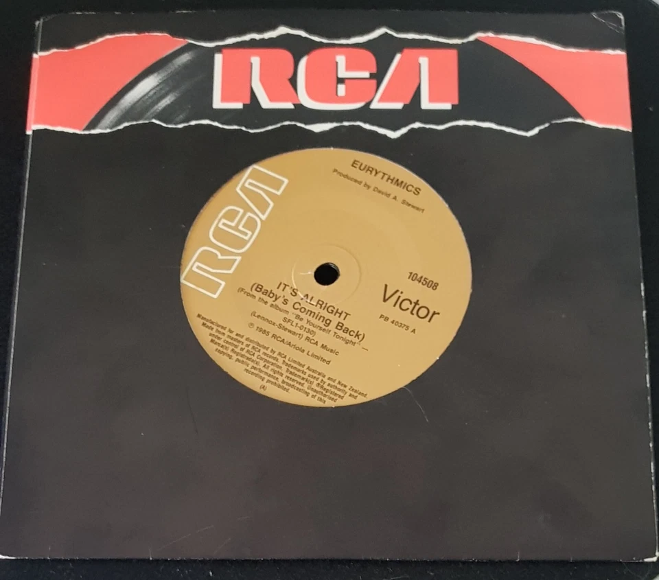 Eurythmics – It's Alright (Baby's Coming Back) - 1985 7" record excellent - Image 1 of 1